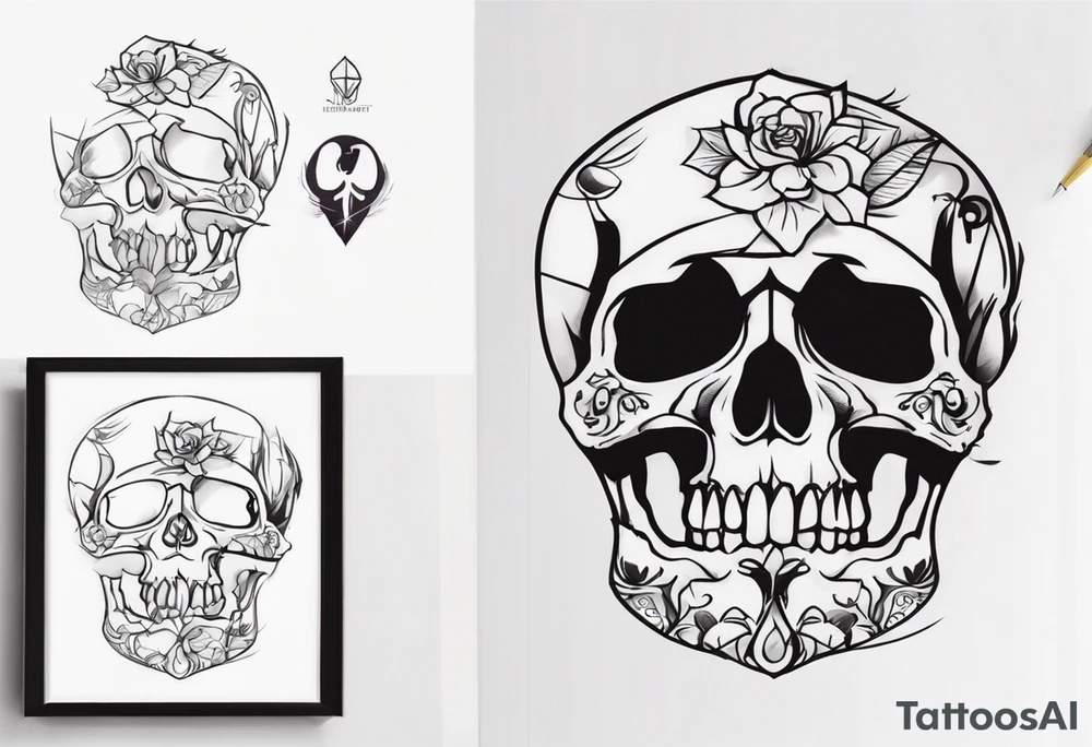 Knife, skull tattoo idea