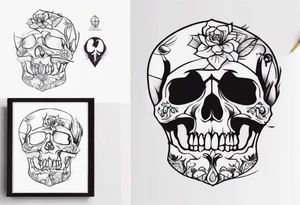 Knife, skull tattoo idea