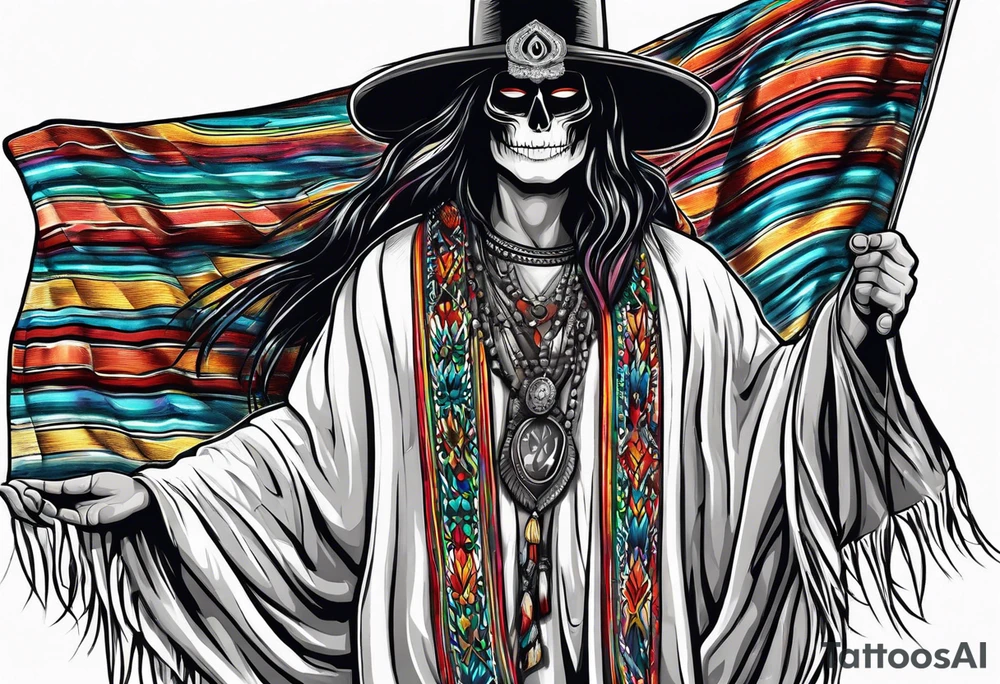 Ghost with sarape tattoo idea