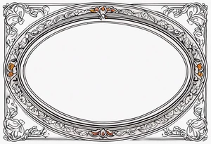 orante oval border tattoo idea