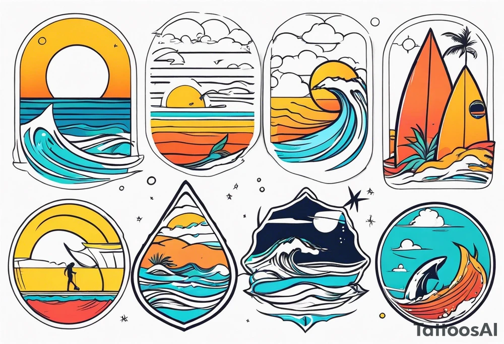 Summer  surf tattoos tattoo idea