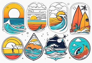 Summer  surf tattoos tattoo idea