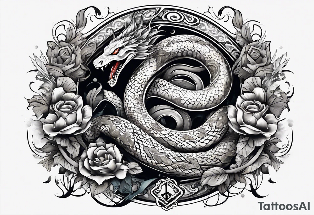 A sword with a snake swirling around it tattoo idea