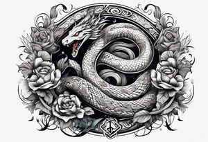 A sword with a snake swirling around it tattoo idea