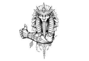 Egyptian theme . Add more elements. I have Egyptian symbols also so I want to connect them tattoo idea
