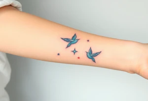 birds flying to the stars tattoo idea