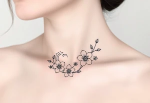 Waves, summer, flowers tattoo idea
