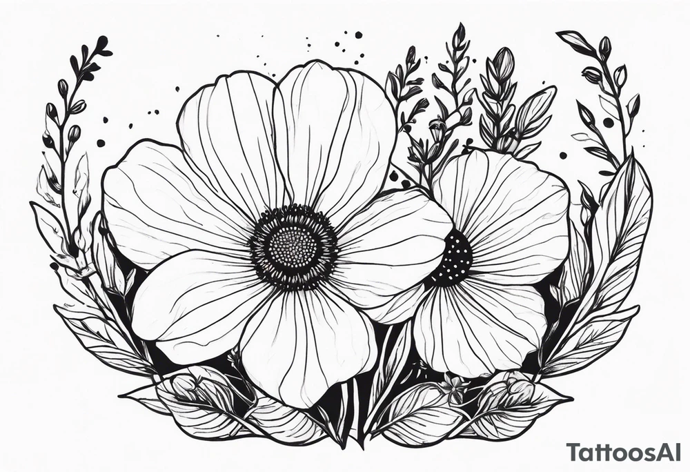 “Illustrate a tiny, delicate tattoo of a wildflower with fine details and minimalistic design, ideal for a subtle statement.” tattoo idea