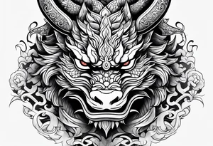firedragon mask tattoo idea