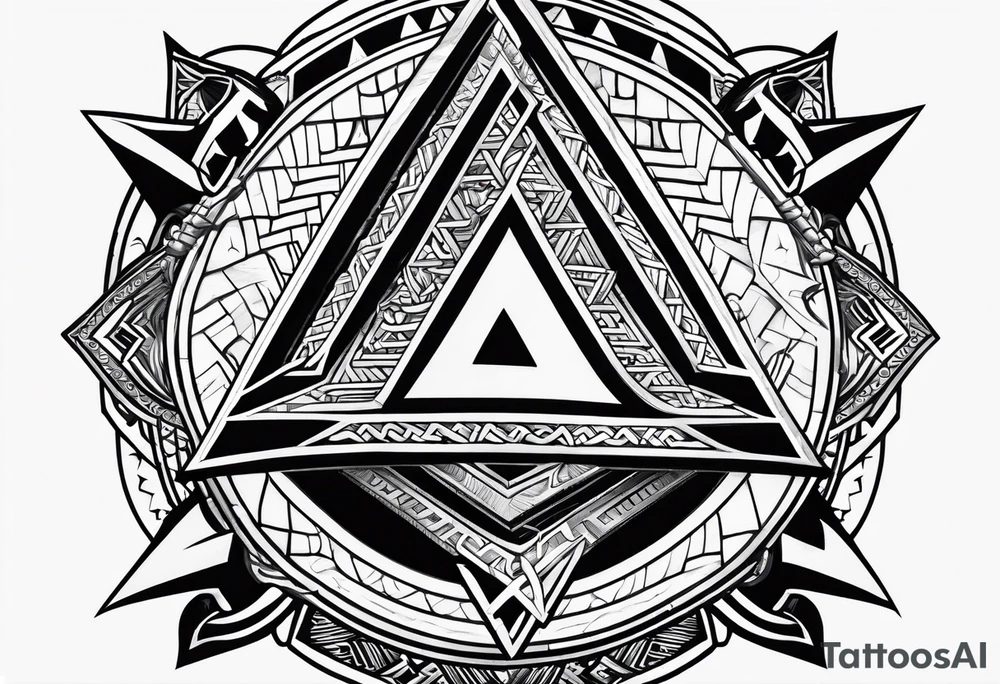 Valhalla valknut shield axe tattoo idea