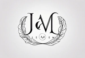 Monogram design that is simple and text only with the letter “JEM” tattoo idea