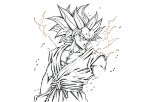 legendary dragonball z scene with energy aura and power effects tattoo idea