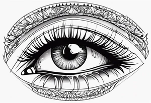Sad girl Gothic eyes rolled back stigmata tattoo idea