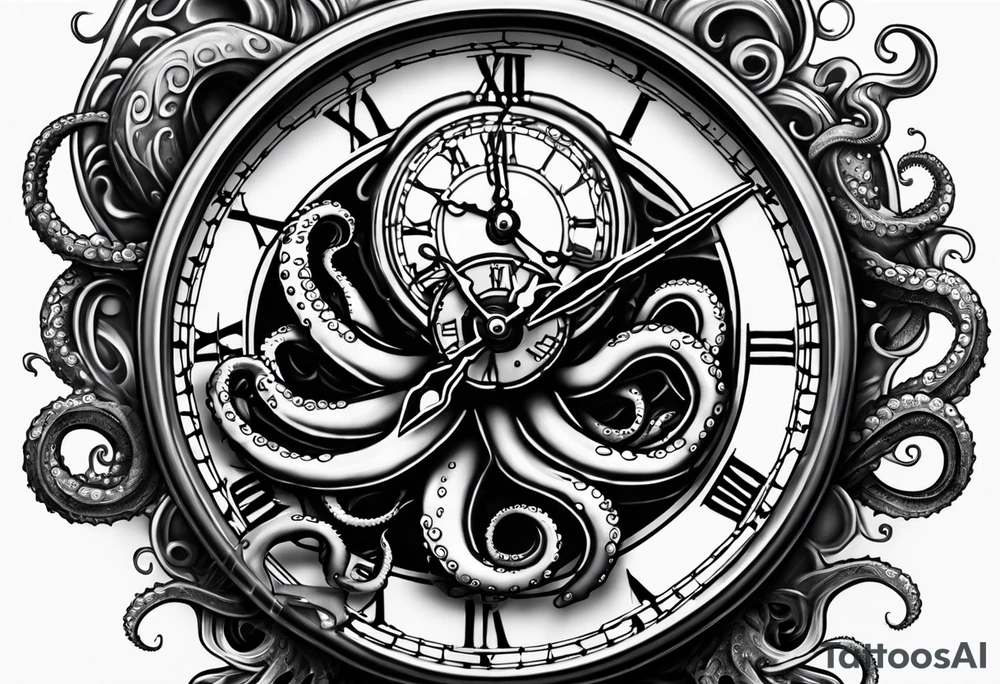 pocket watch attacked by an aggressive octopus tattoo idea pocket watch attacked by an aggressive octopus tattoo idea