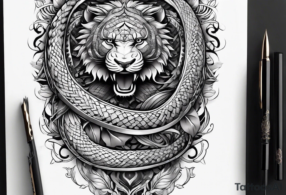 Schlange mit langen körper tattoo idea