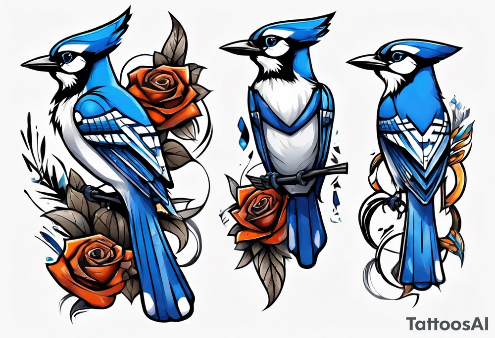 bluejay in a suit tattoo idea