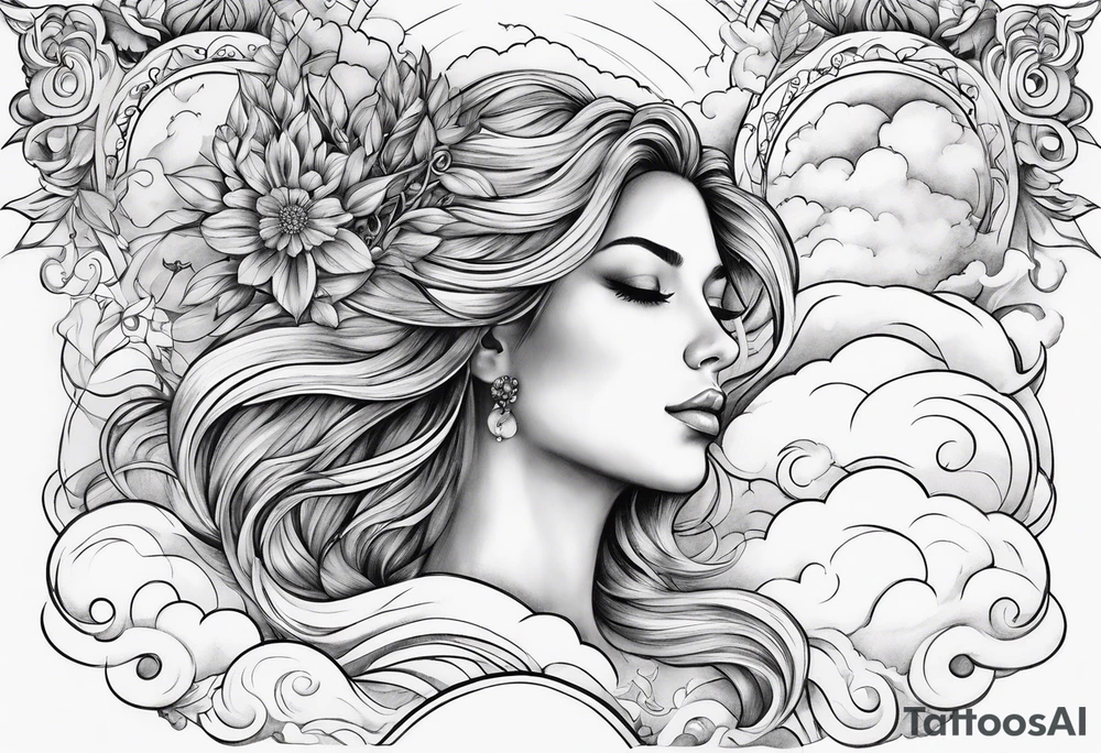 Virgo clouds tattoo idea