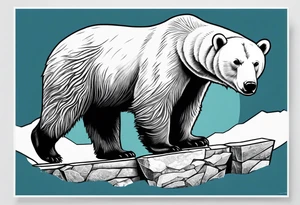 polar bear working in a bank tattoo idea