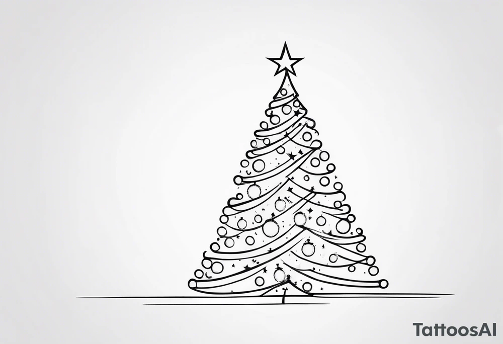 Twinkling Christmas Tree tattoo idea