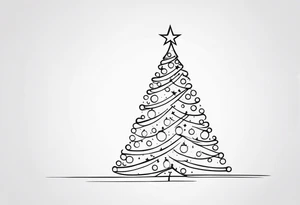 Twinkling Christmas Tree tattoo idea