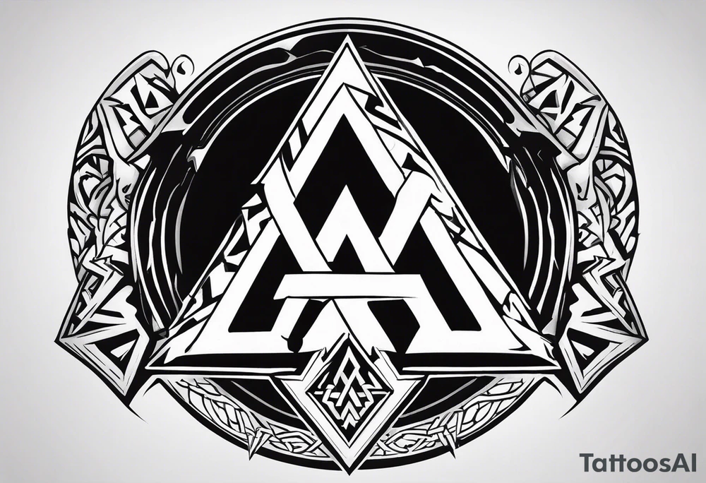 Valhalla fire
Sword shield valknut axe tattoo idea