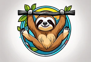 Hanging sloth tattoo idea