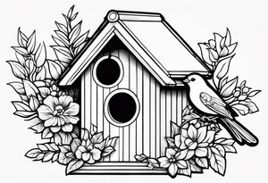 Bird house outline. Simple tattoo idea
