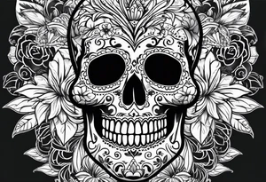 Day of the dead by itself skull with shading tattoo idea