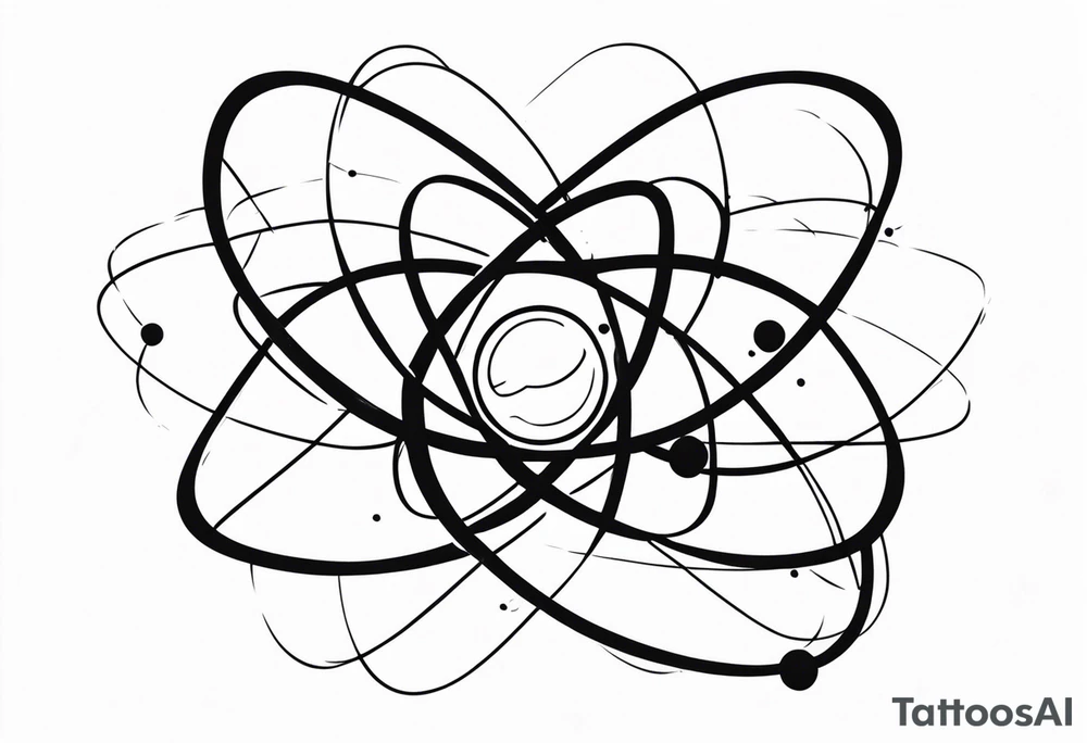atom with quantum electron cloud tattoo idea