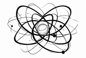 atom with quantum electron cloud tattoo idea