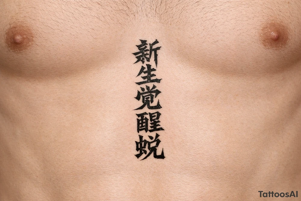 On the side of stomach going up n down 新生觉醒蜕变 tattoo idea