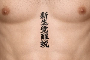 On the side of stomach going up n down 新生觉醒蜕变 tattoo idea