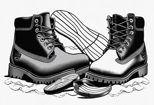 Keep it simple. A pair of Timberlands next to a pair of flip flops on the Beach. tattoo idea