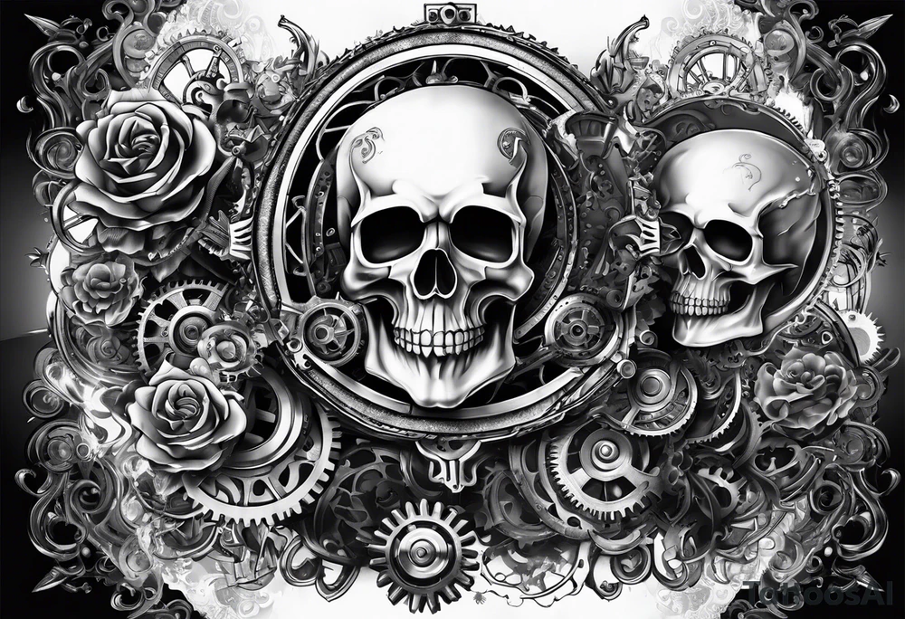 steam punk, Gears, skulls tattoo idea