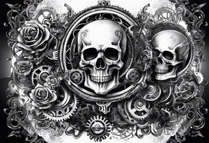 steam punk, Gears, skulls tattoo idea
