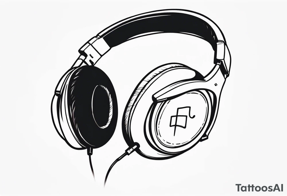 Headphones with L and R tattoo idea