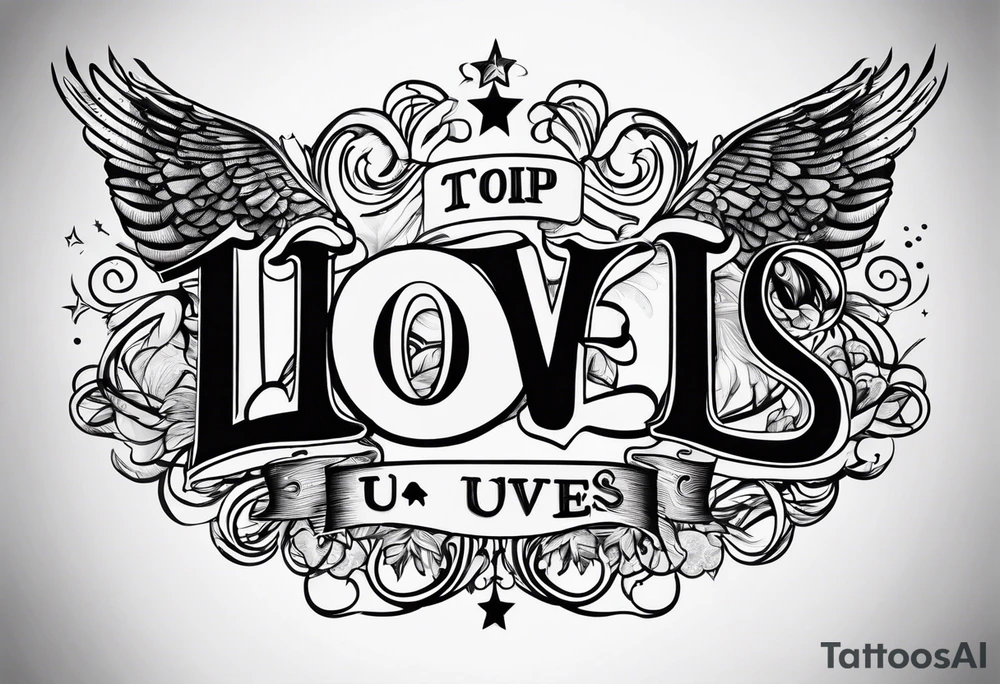 love us text tattoo idea