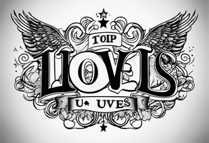 love us text tattoo idea