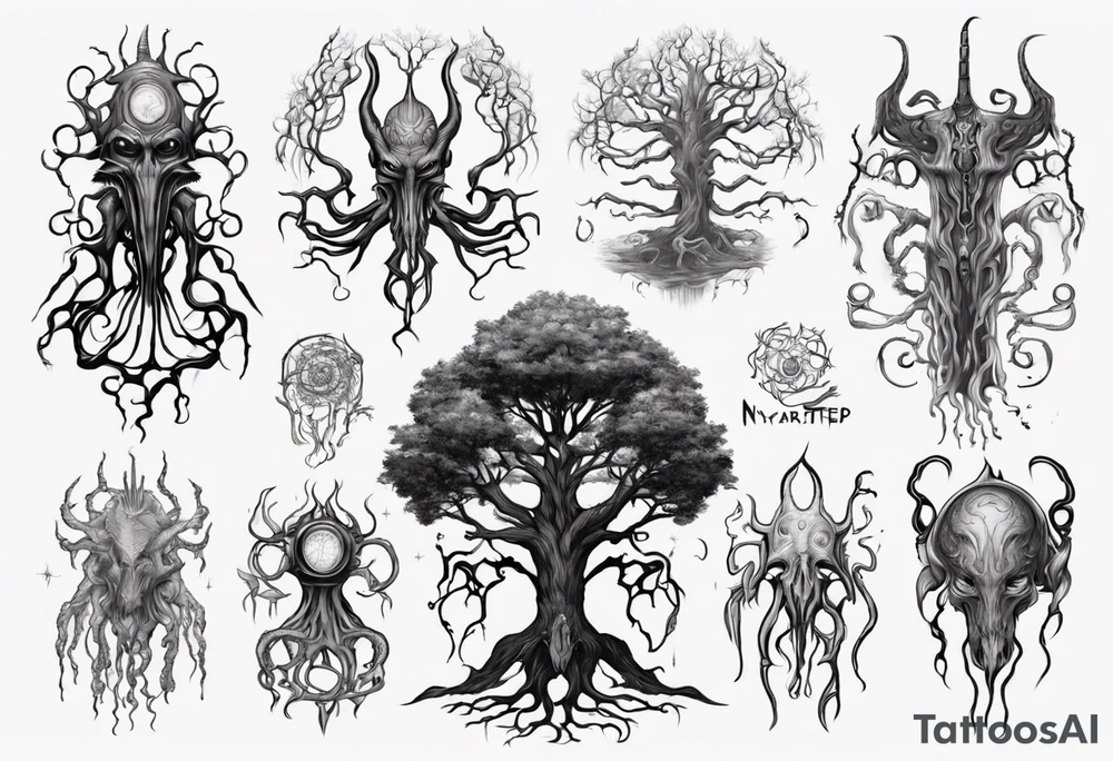 Nyarlathotep them
with tree tattoo idea