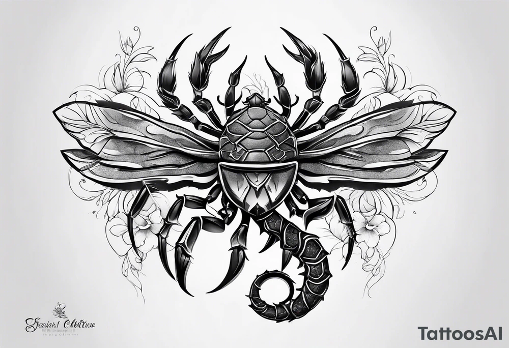 Feminine scorpion tattoo idea