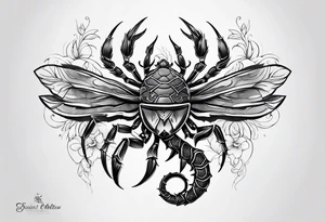 Feminine scorpion tattoo idea