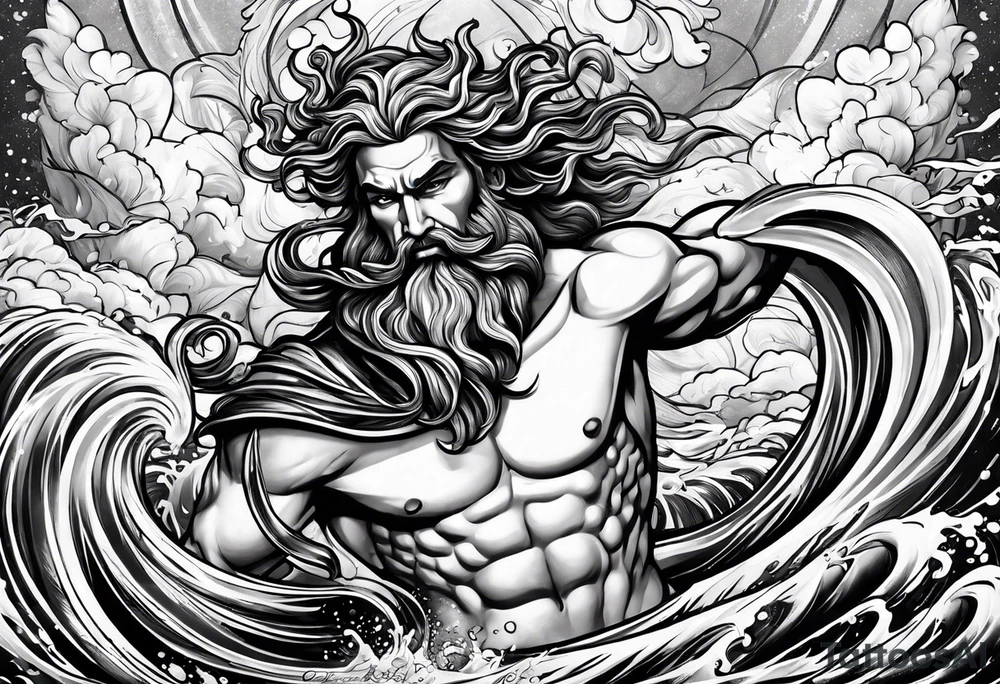 Poseidon mit umhang tattoo idea