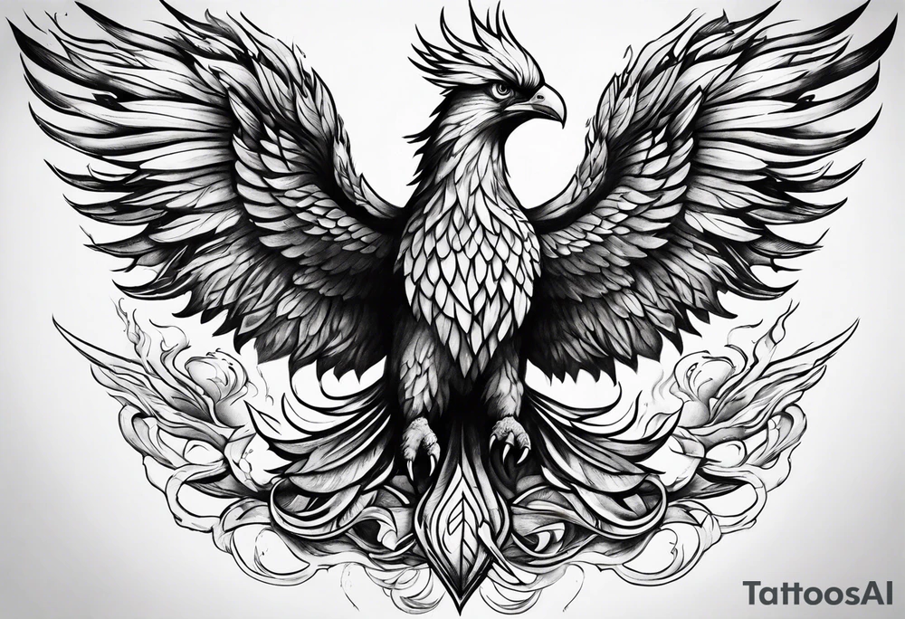 Phoenix rising from the ashes tattoo idea