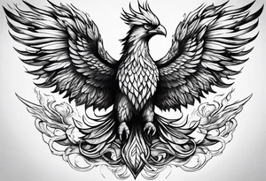 Phoenix rising from the ashes tattoo idea