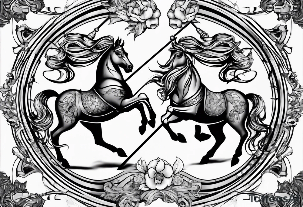 Leo and sagittarius symbols tattoo idea