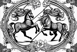 Leo and sagittarius symbols tattoo idea