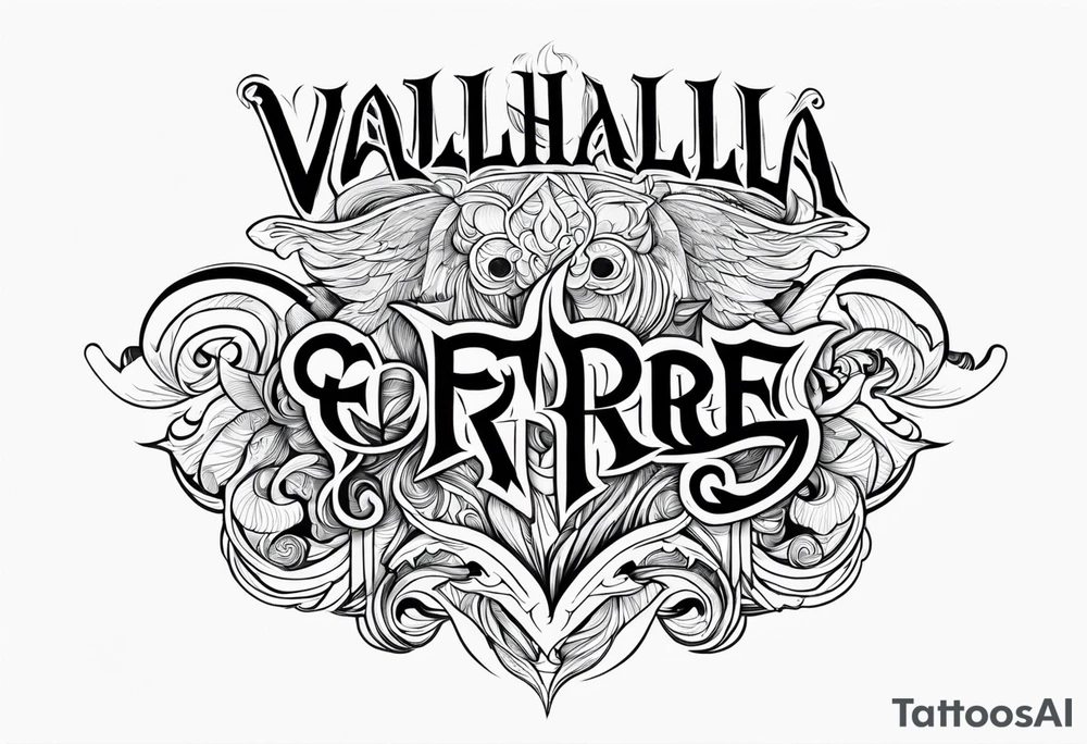 Valhalla on  fire tattoo idea