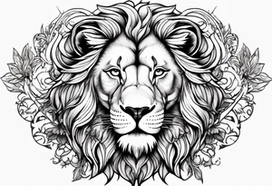 Lion of Judah with doves tattoo idea