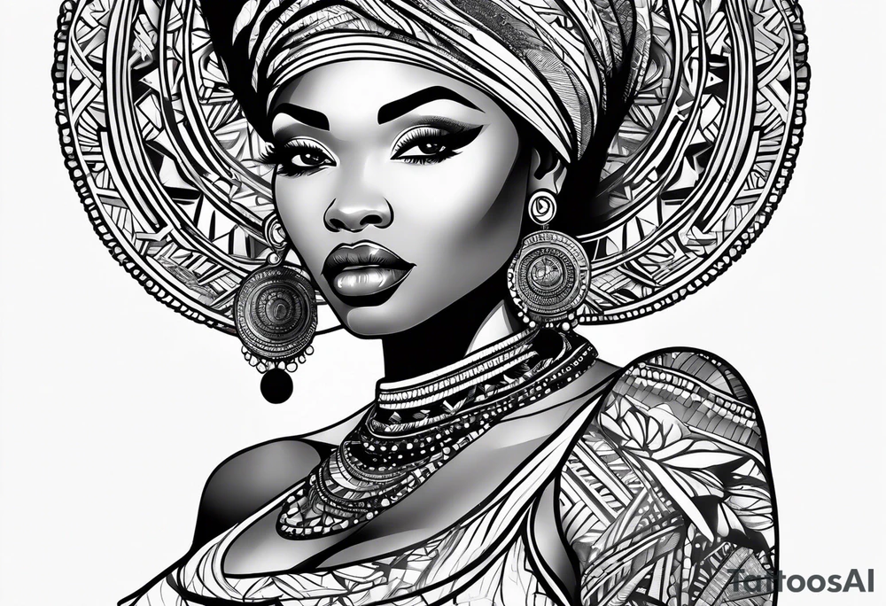 African woman tattoo idea