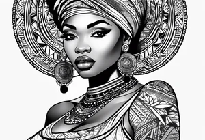 African woman tattoo idea